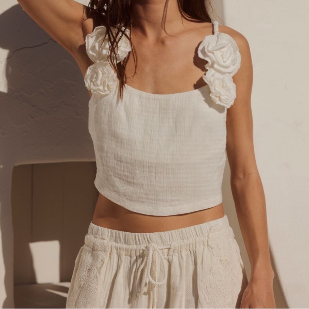 Free People White Crop Top